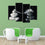 Black And White Stones 4 Panels Canvas Wall Art Living Room