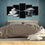 Black And White Stones 5 Panels Canvas Wall Art Bedroom