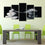 Black And White Stones 5 Panels Canvas Wall Art Office