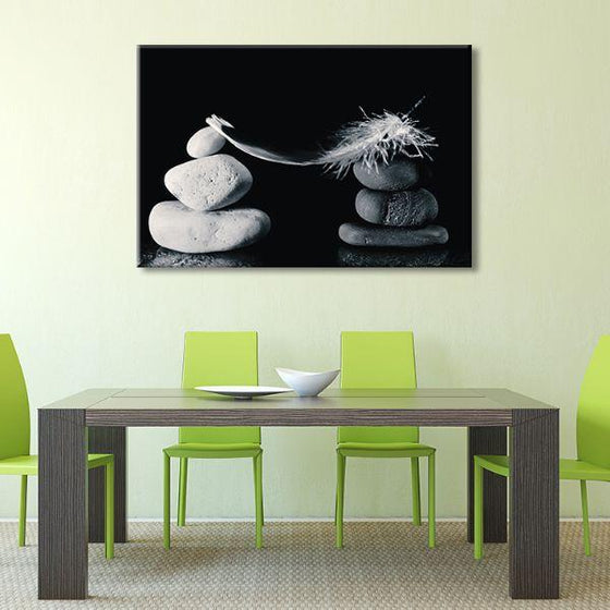 Black And White Stones Canvas Wall Art Office