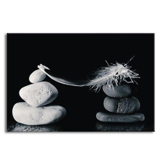 Black And White Stones Canvas Wall Art