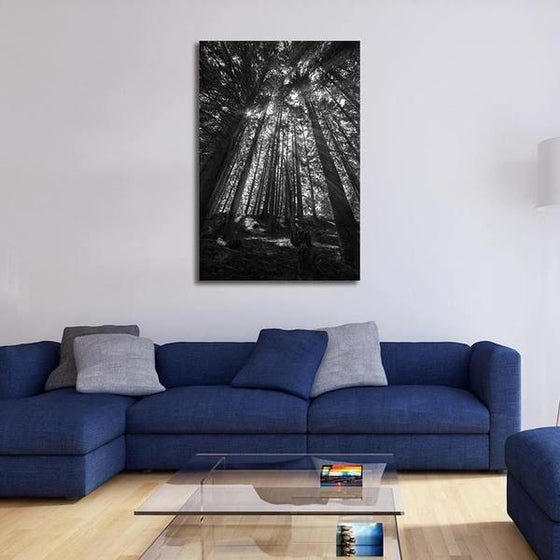 Black And White Tall Trees Wall Art Ideas