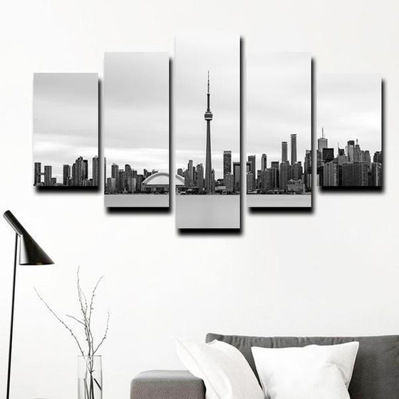 Black & White Toronto Canada Canvas Wall Art Prints