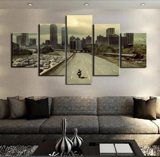 Atlanta Scene In A TV Series Canvas Wall Art Living Room
