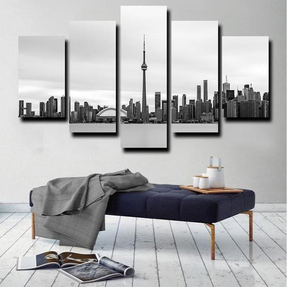 Black & White Toronto Canada Canvas Wall Art Office Decor
