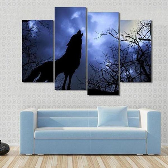 Black And White Wolf Wall Art Print