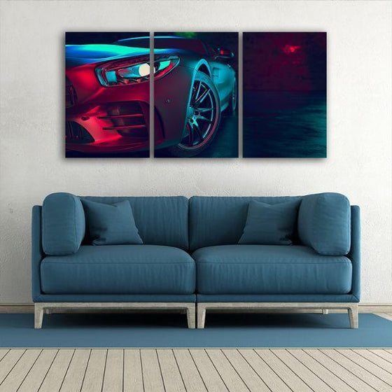 Black Berlinetta 3 Panels Canvas Wall Art Living Room