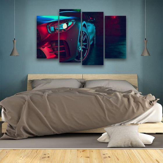 Black Berlinetta 4 Panels Canvas Wall Art Bed Room