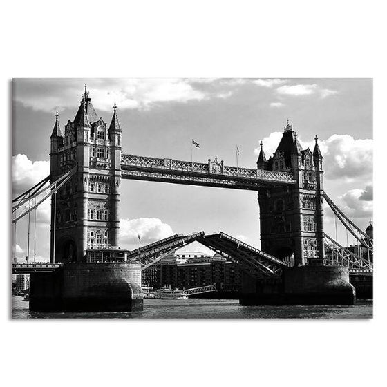 Black & White UK Tower Bridge Canvas Wall Art