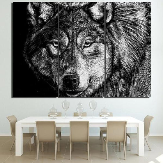 Black Wolf Wall Art Canvas