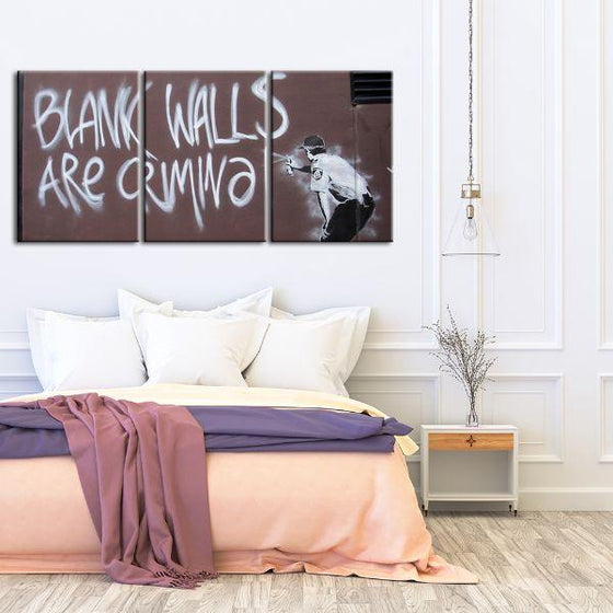 Blank Walls By Banksy 3 Panels Canvas Wall Art Set