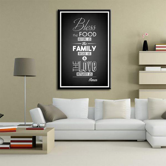 Bless The Food Quote Canvas Wall Art Decor