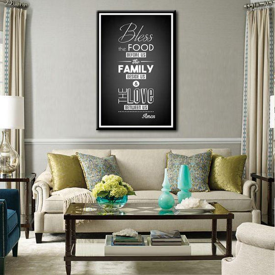 Bless The Food Quote Canvas Wall Art Living Room