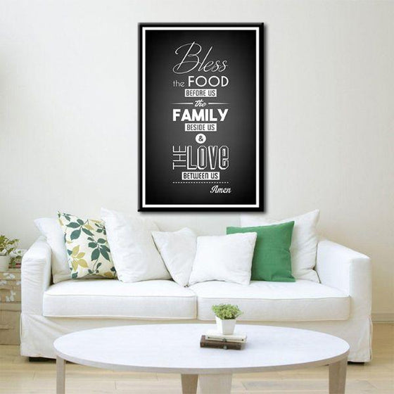Bless The Food Quote Canvas Wall Art Print