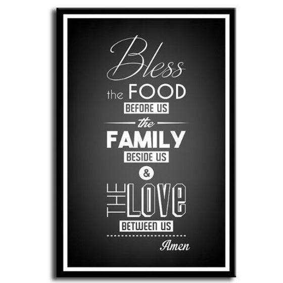 Bless The Food Quote Canvas Wall Art