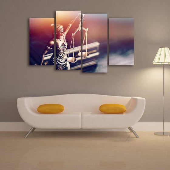 Blindfolded Lady Justice Canvas Wall Art Decor