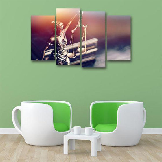 Blindfolded Lady Justice Canvas Wall Art Office