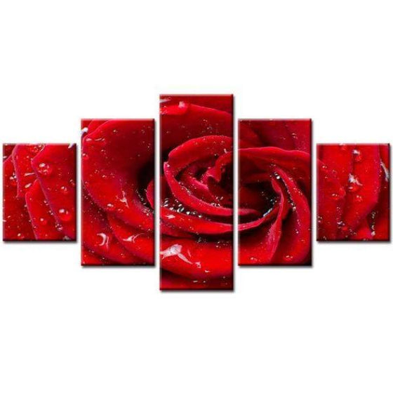 Bloomed Red Rose Canvas Wall Art Prints