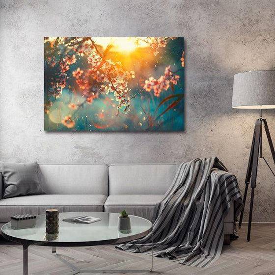 Blooming Tree & Sun Flare Canvas Art
