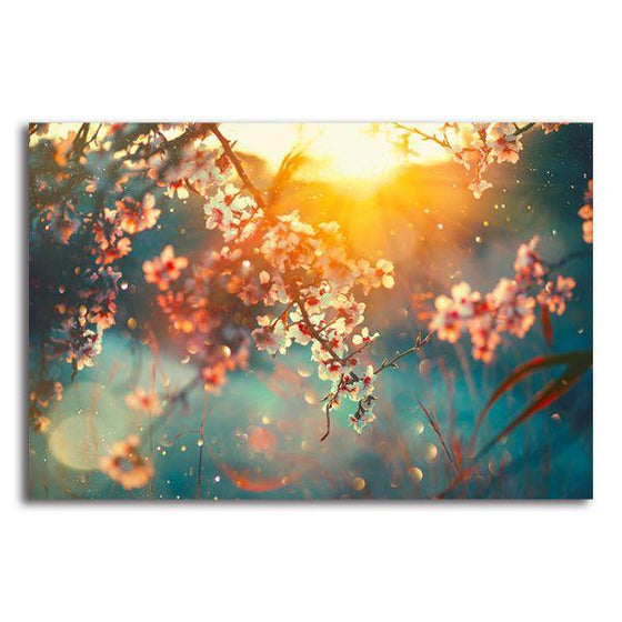 Blooming Tree & Sunflare Canvas Wall Art