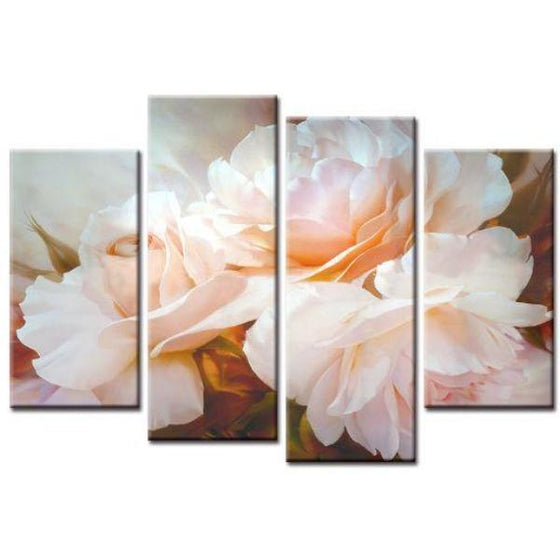 Blossomed Pink Rose Canvas Wall Art