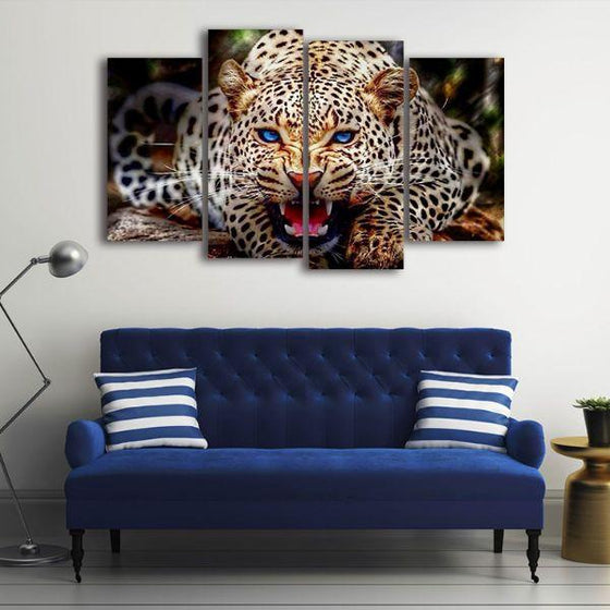 Blue Eyed Cheetah Canvas Wall Art Decor