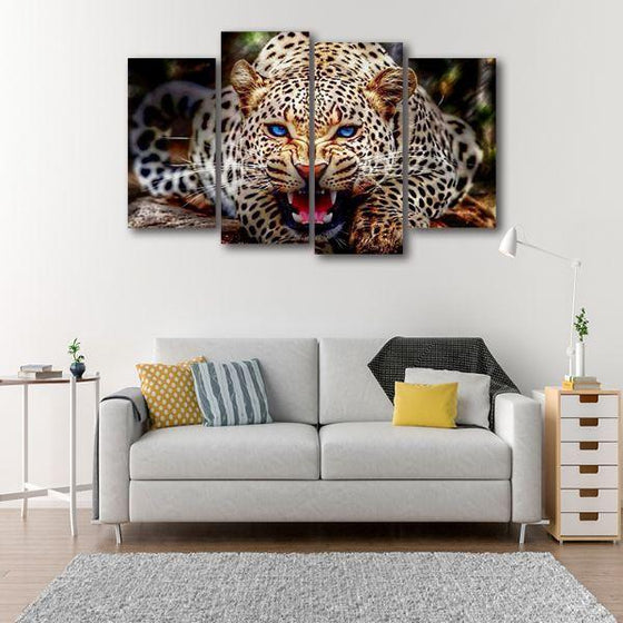 Blue Eyed Cheetah Canvas Wall Art Prints