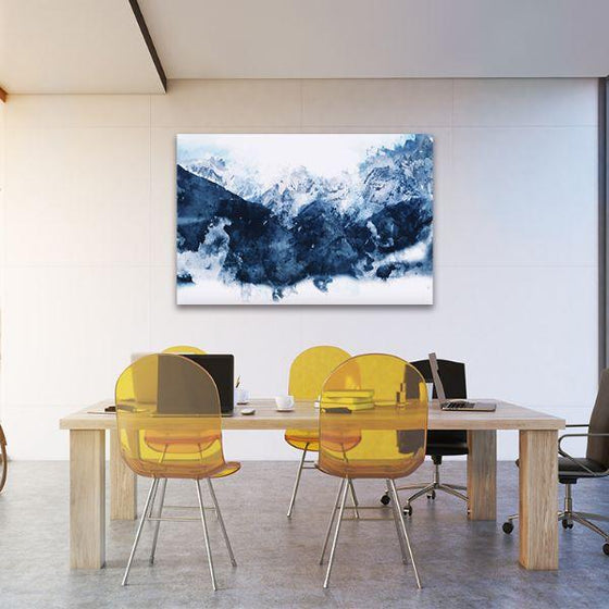 Blue Mountains Abstract Canvas Wall Art Dining Room