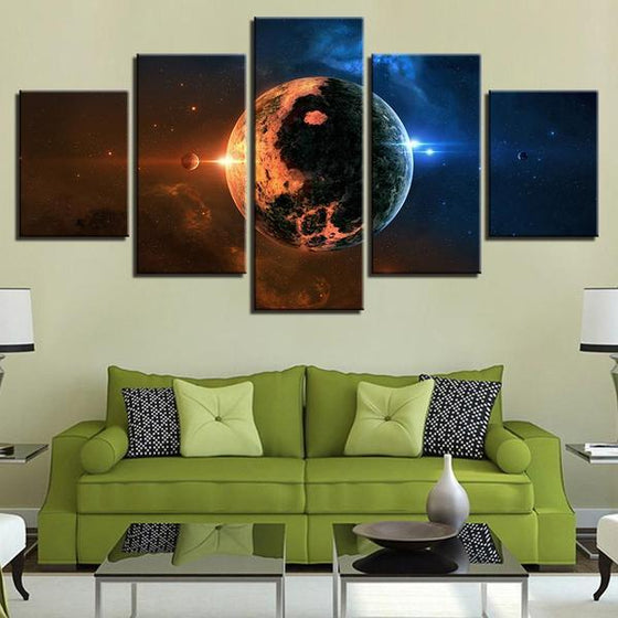 Blue Red Planet Wall Art
