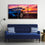Blue Sports Car 3 Panels Canvas Wall Art Decor