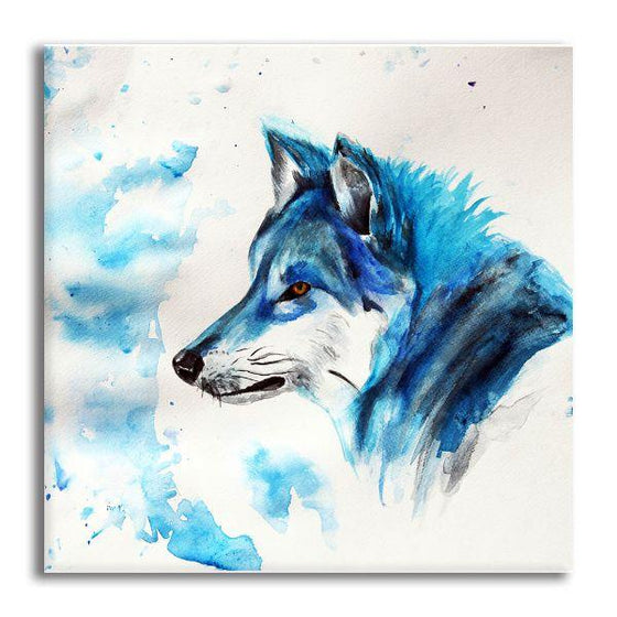 Blue Wolf Head Canvas Wall Art Ideas