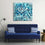 Blue Chrysanthemum Canvas Wall Art Living Room
