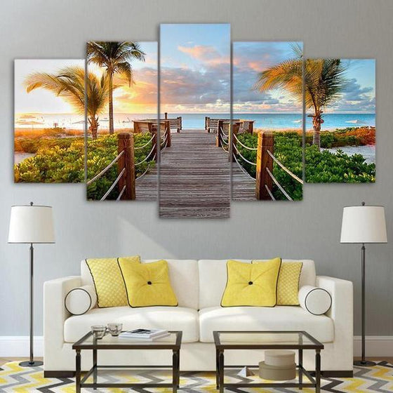 Boardwalk To Paradise Canvas Wall Art Living Room