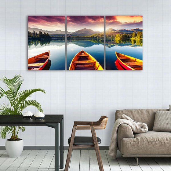 Boats To The Forest 3 Panels Canvas Wall Art Dining Room