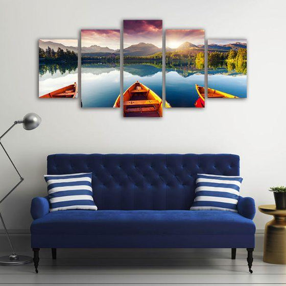 Boats To The Forest 5-Panel Canvas Wall Art Decor