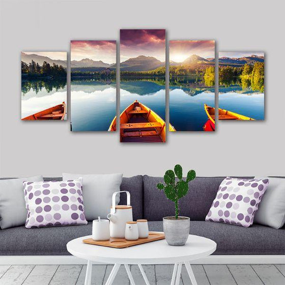 Boats To The Forest 5-Panel Canvas Wall Art Set