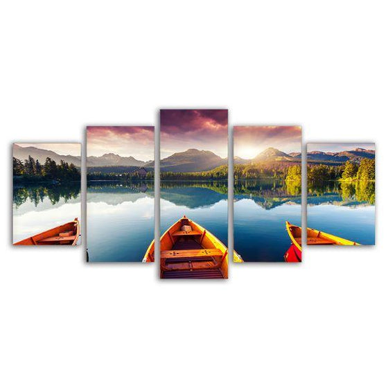 Boats To The Forest 5-Panel Canvas Wall Art