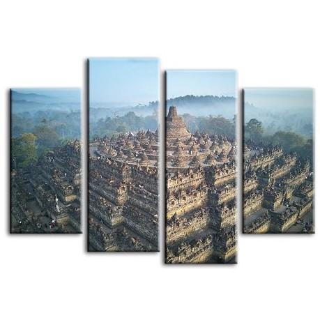 Borobudur Buddhist Temple 4-Panel Canvas Wall Art