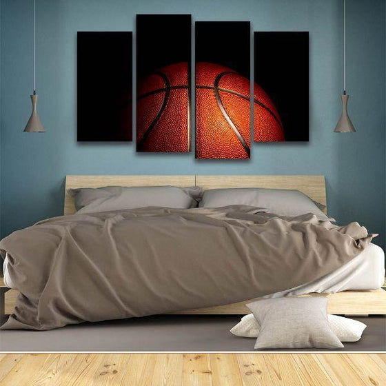 Bouncy Basketball 4 Panels Canvas Wall Art Bed Room