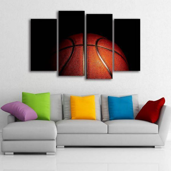 Bouncy Basketball 4 Panels Canvas Wall Art Decor