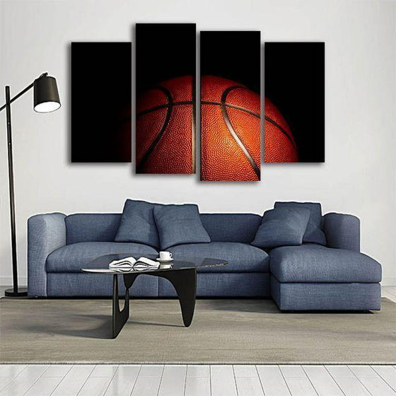 Bouncy Basketball 4 Panels Canvas Wall Art Print