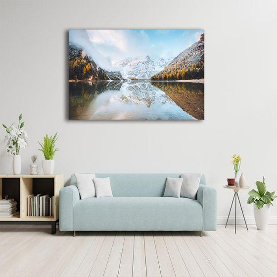 Braies Lake Of Tyrol 1 Panel Canvas Wall Art Set