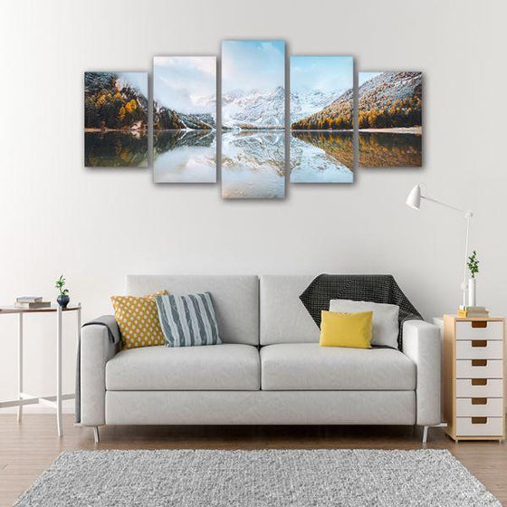 Braies Lake Of Tyrol 5-Panel Canvas Wall Art Set