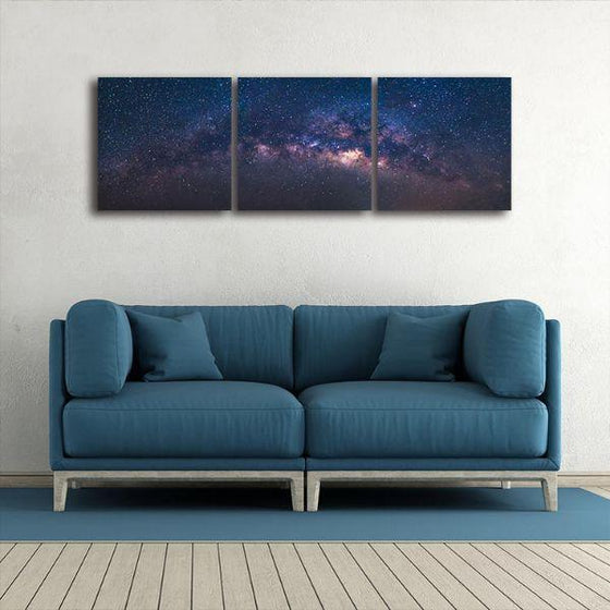 Breathtaking Night Sky 3 Panels Canvas Wall Art Print