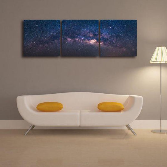 Breathtaking Night Sky 3 Panels Canvas Wall Art Set