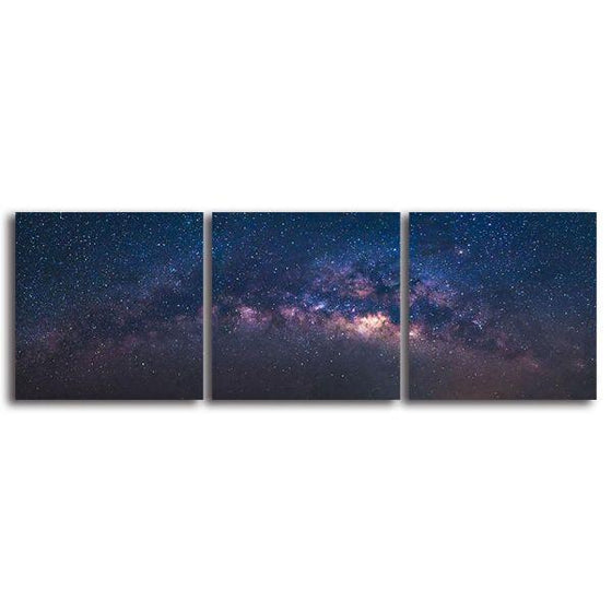 Breathtaking Night Sky 3 Panels Canvas Wall Art