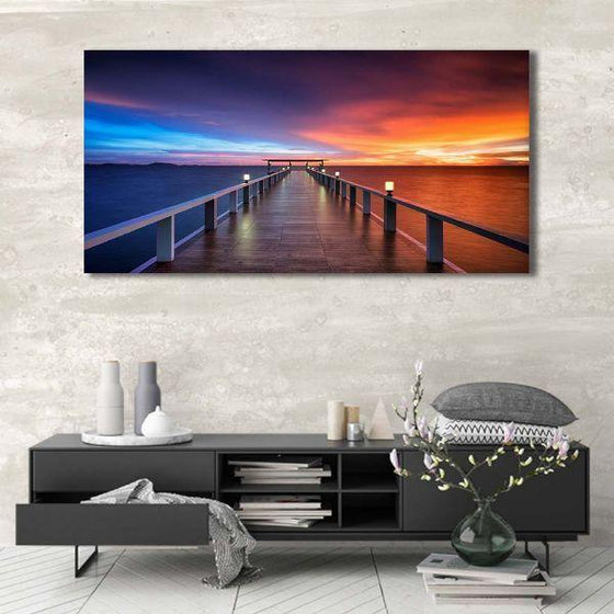 Bridge To The Best Sunset View Canvas Wall Art Decor
