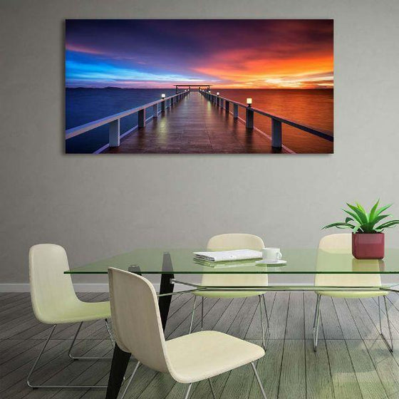 Bridge To The Best Sunset View Canvas Wall Art Dining Room
