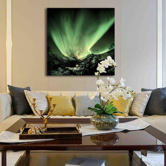 Bright Aurora Borealis Canvas Wall Art Living Room