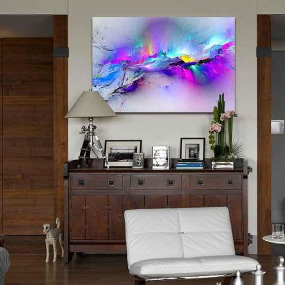 Bright Colorful Abstract Canvas Wall Art Dining Room